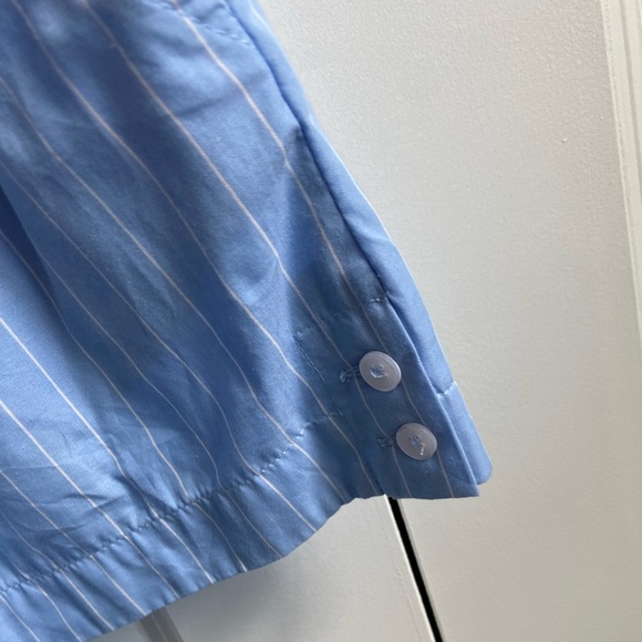 Zara blue & white striped crop button down shirt & matching boxers, medium - Picture 7 of 7